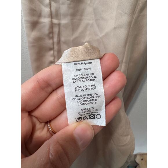 Show Me Your MuMu Claire Midi Dress Small Champagne - Picture 7 of 9